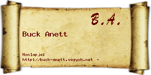 Buck Anett névjegykártya