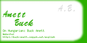 anett buck business card